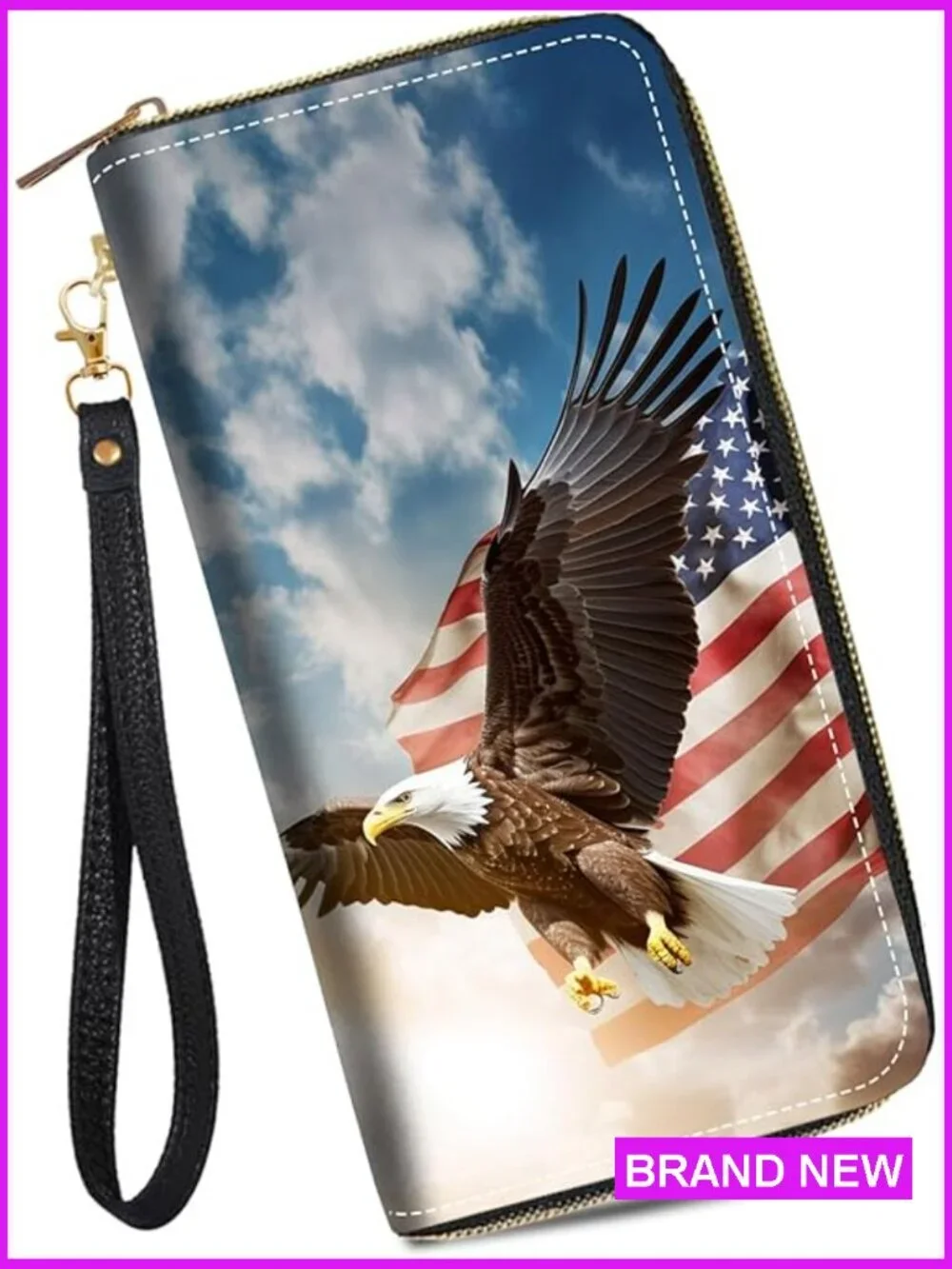 Large Capacity Zip Around Wallet with Removable Wristlet